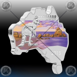 1oz Map Shaped coin "KANGAROO" 2013